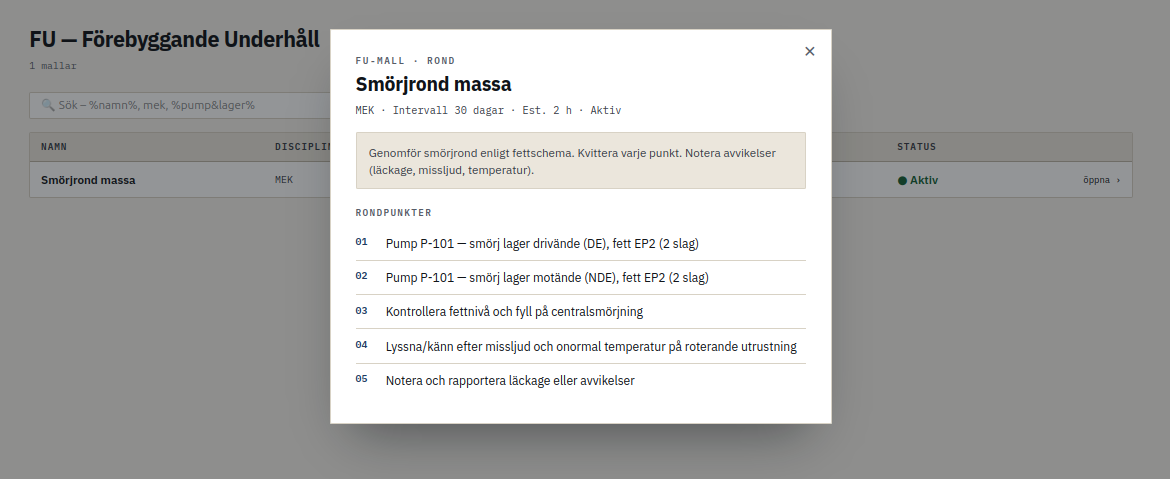 FlexUH FU-mall Smörjrond massa med rondpunkter